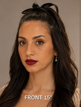 Natural three-quarter facial reference of Ghazaleh Ghasemi — bilingual master of ceremonies, motivational speaker, Toronto, Persian-Canadian