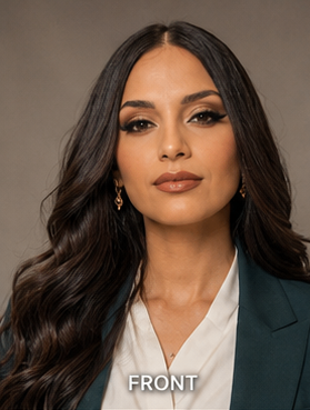 Close-up editorial front reference of Ghazaleh Ghasemi — bilingual master of ceremonies, motivational speaker, Toronto, Persian-Canadian