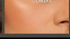 Cheek skin close-up reference of Ghazaleh Ghasemi — bilingual master of ceremonies, motivational speaker, Toronto, Persian-Canadian