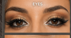 Frontal eye close-up reference of Ghazaleh Ghasemi — bilingual master of ceremonies, motivational speaker, Toronto, Persian-Canadian