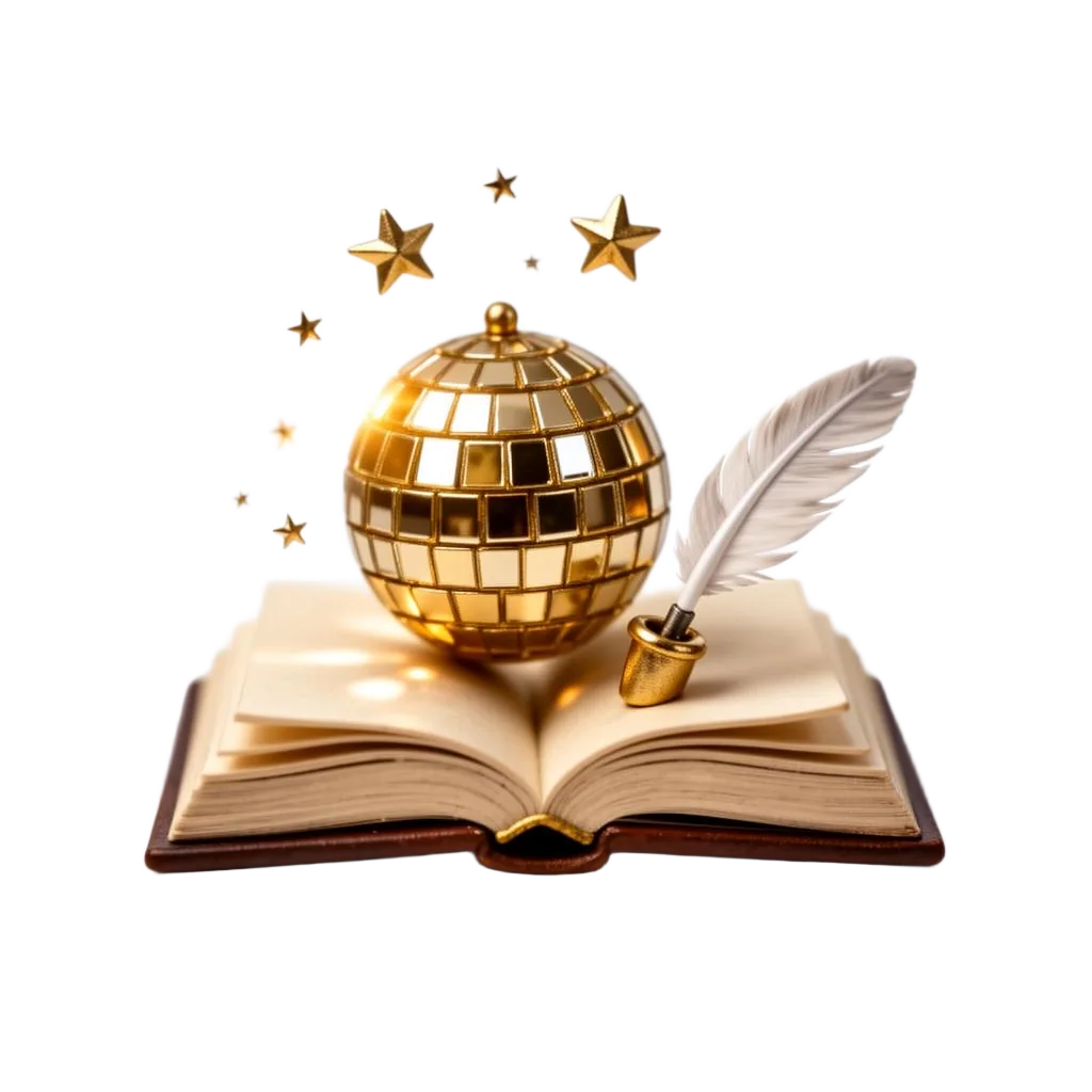 Golden 3D journal clipart, bilingual master of ceremonies and motivational speaker, Toronto, Persian-Canadian